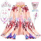 Limiroler Princess Dress Up Toys Mermaid Dress Up Cape Kit 9 Pcs Gift Set For Little Girls 3-8 Years Old, Princess Dress Up Clothes Set Gift For Birthday Christmas Party Halloween (Pink)