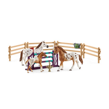 Schleich Horse Club, 11-Piece Playset, Horse Toys For Girls And Boys 5-12 Years Old Lisa’S Tournament Training With Appaloosas