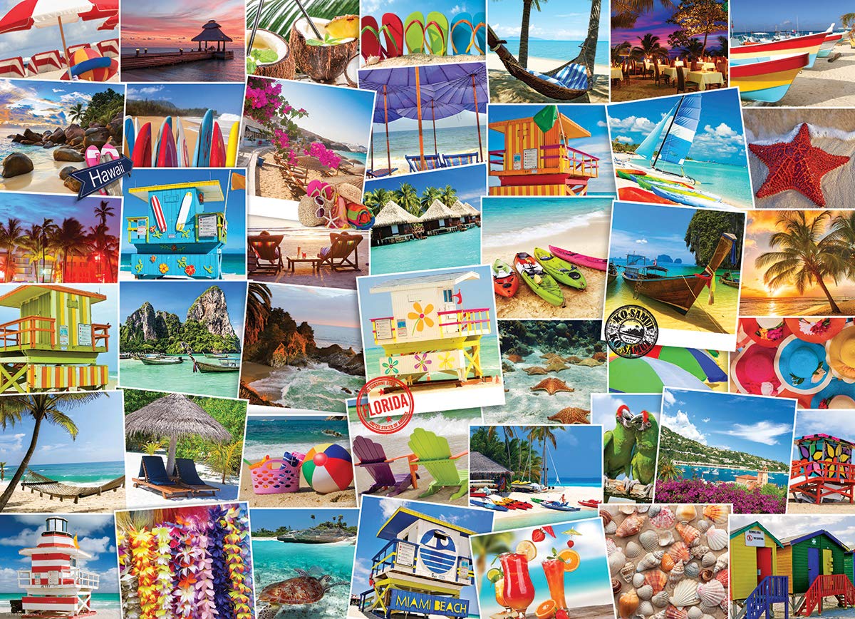 Eurographics Beaches Globetrotter Jigsaw Puzzle (1000 Piece) , Blue
