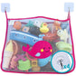 COSY ANGEL Baby Bath Toy Bag for Bath Toy Large Organiser Bathroom Storage Net with 4 Waterproof SelfAdhesive Hooks (Pink)