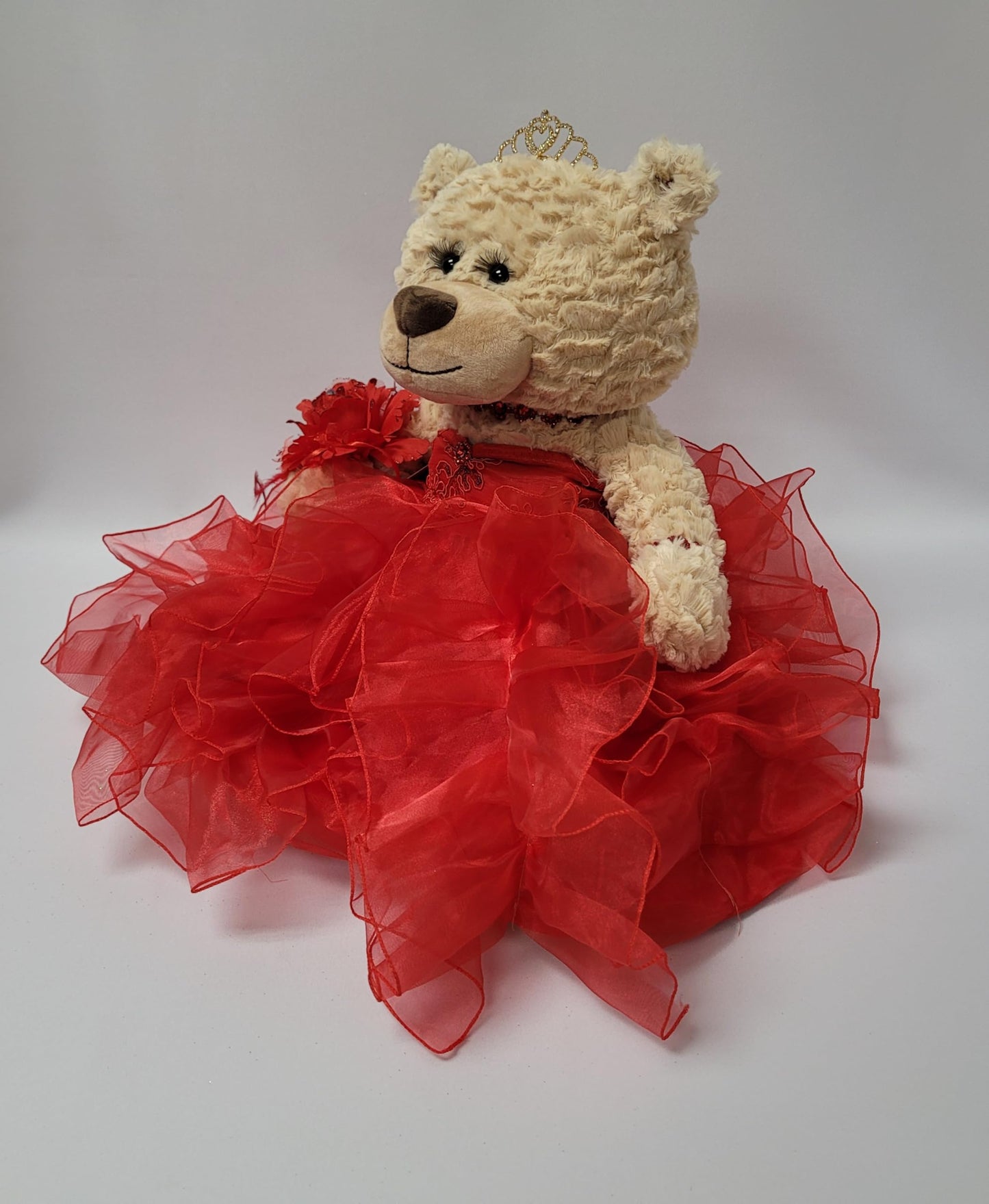 Kinnex Collections Since 1997 20'' Quince Anos Quinceanera Last Doll Teddy Bear With Dress (Centerpiece) ~ Arc16832-14R (Red)