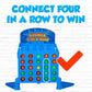 Point Games Bounce 4 In A Row - Travel Friendly Storage Case- Classic Board Games W Twist - Line Up 4 Classic Game - Strategical Thinking And Aim Practice - Portable Toys For Boys And Girls Ages 6+