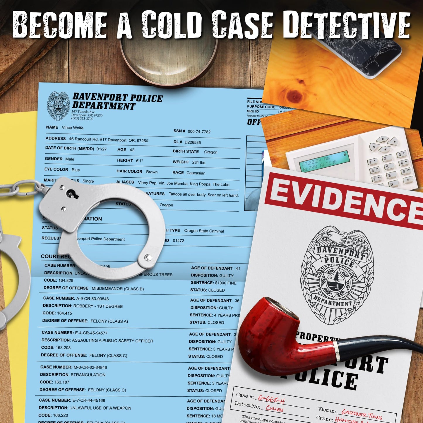 Unsolved Case Files Active Murder Mystery Game - Multicolor, Paper - Can You Solve the Case?