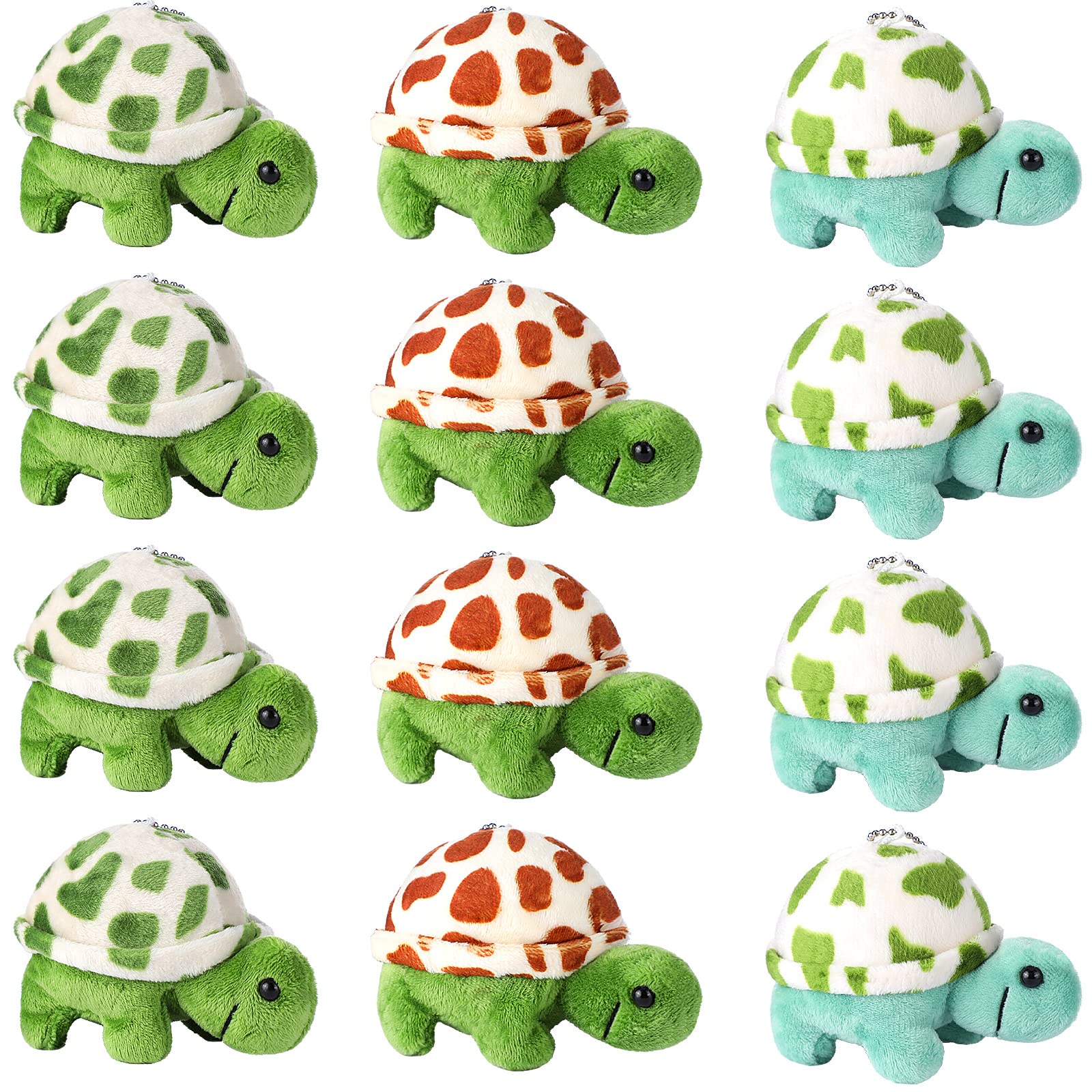 Zomiboo 12 Pcs Mini Animal Plush Toys Dolphin Sea Turtle Stuffed Animals Small Tiny Ocean Mini Plush Toys For Keychain Decoratio