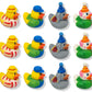 Cool Rubber Ducks (2') Standard Size. (12 Pack) Cute Duck Bath Tub Pool Toys. (Carnival Themed Rubber Ducks)