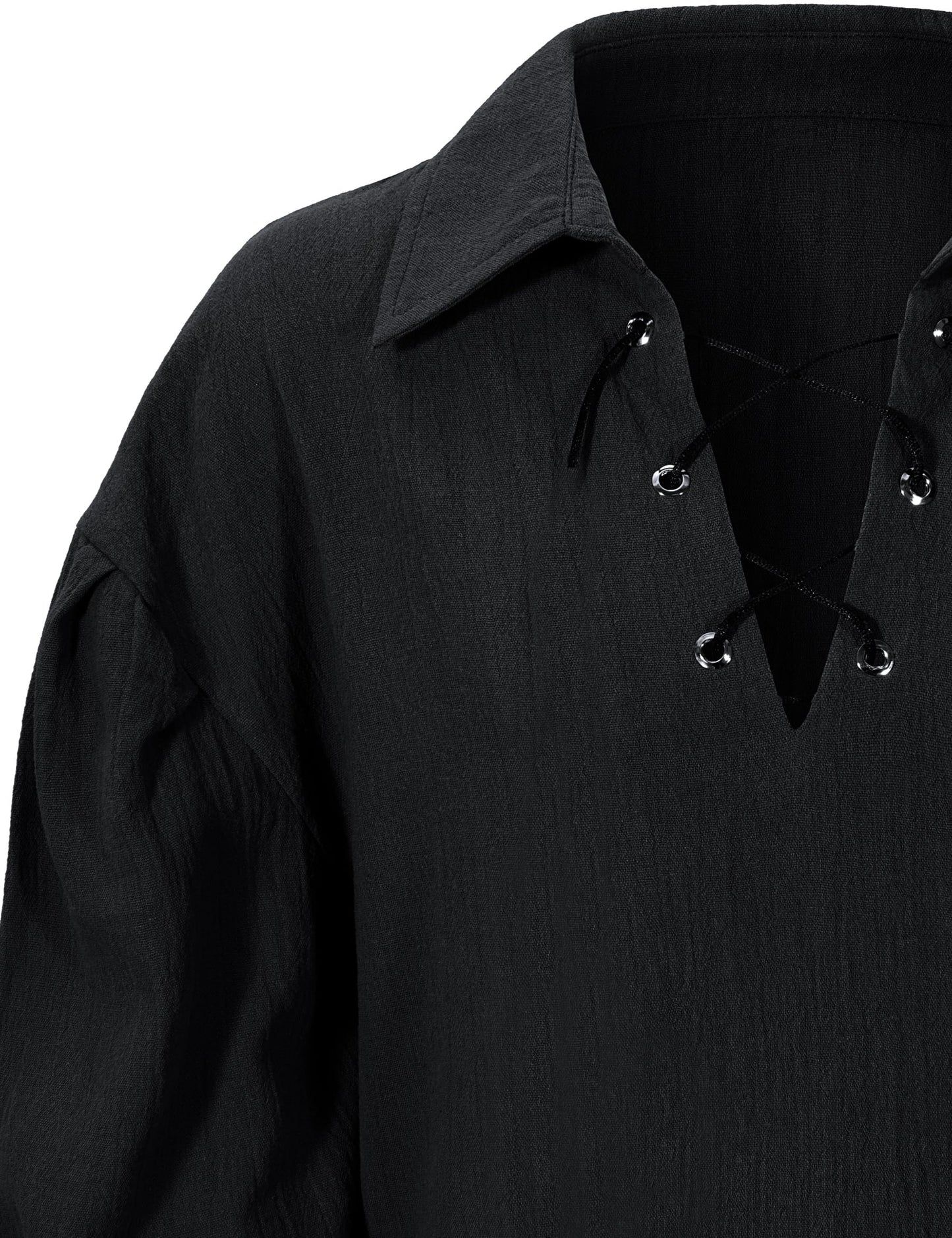 Kids Medieval Viking Pirate Renaissance Retro Costume Shirt For Boys Halloween Party Cosplay 10-12 Years Black