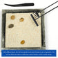 Totority 12Pcs Mini Zen Garden Kit, Black Rake Meditation Sand, Zen Garden Tools Rock Sand Tray Miniatures Accessories For Table