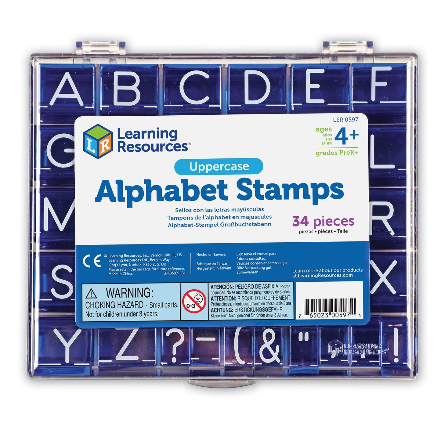 Learning Resources Uppercase Alphabet Stamps, Set of 26 Letters and Punctuation, Ages 4+, Letters Stamps for Kids,Back to School