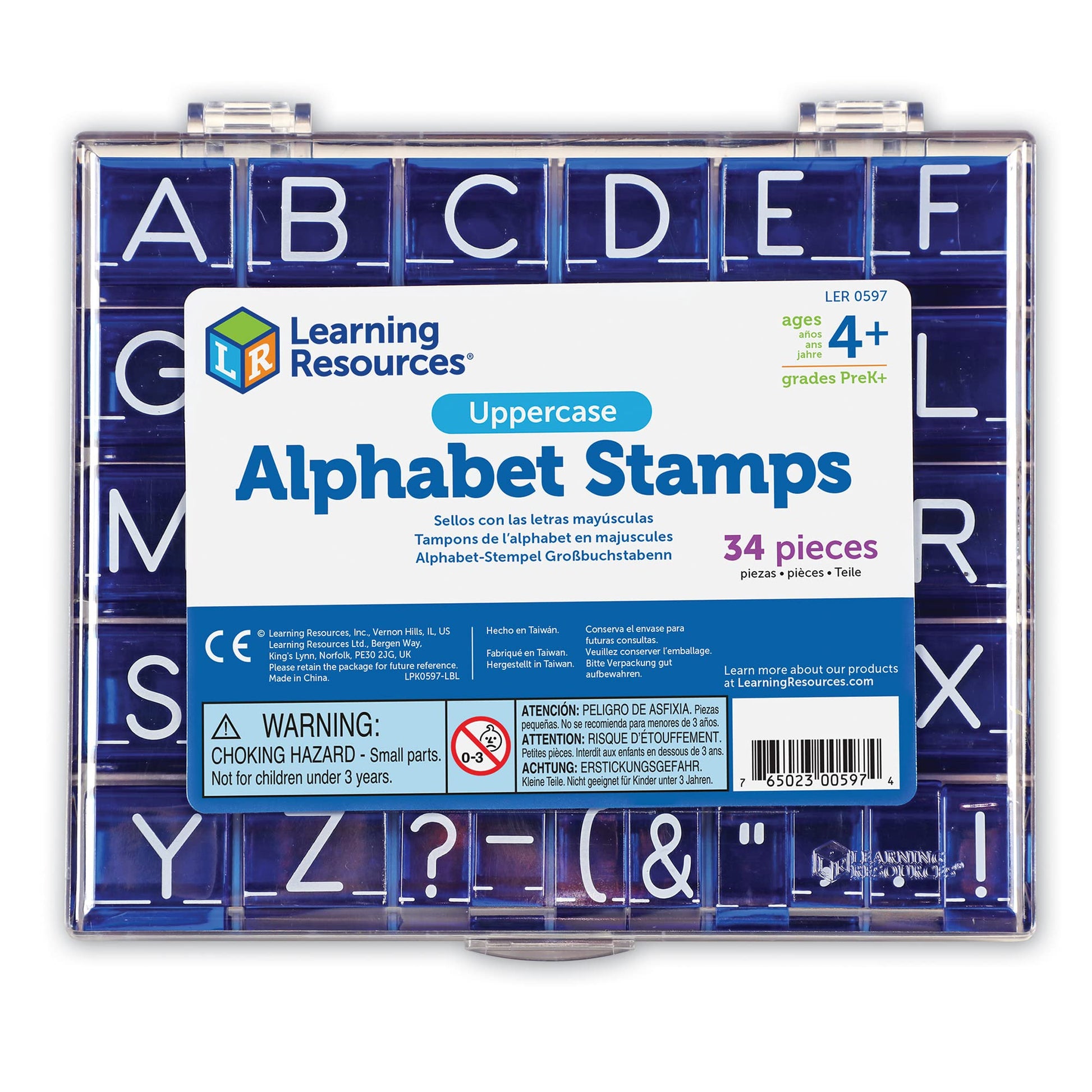 Learning Resources Uppercase Alphabet Stamps, Set of 26 Letters and Punctuation, Ages 4+, Letters Stamps for Kids,Back to School