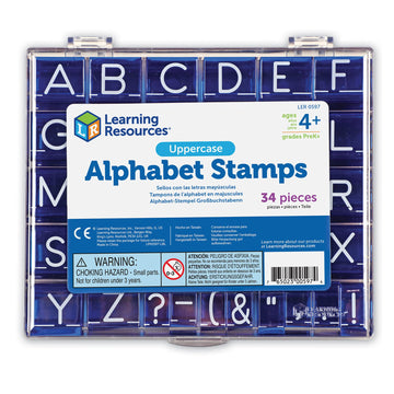 Learning Resources Uppercase Alphabet Stamps, Set of 26 Letters and Punctuation, Ages 4+, Letters Stamps for Kids,Back to School
