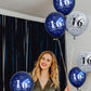 18Pcs 16Th Birthday Decorations For Boys Girls Blue Silver 16Th Birthday Balloons Decoration Happy 16Th Birthday Confetti Latex