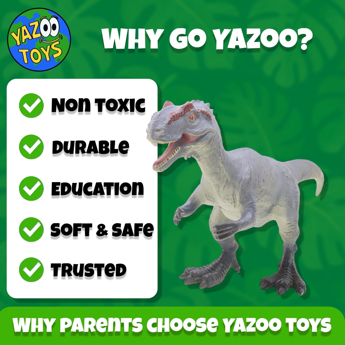 Allosaurus Gray Soft Dinosaur Toy Figure for Kids - Realistic Dinosaur with Safe, Soft Material - Educational and Fun Prehistori