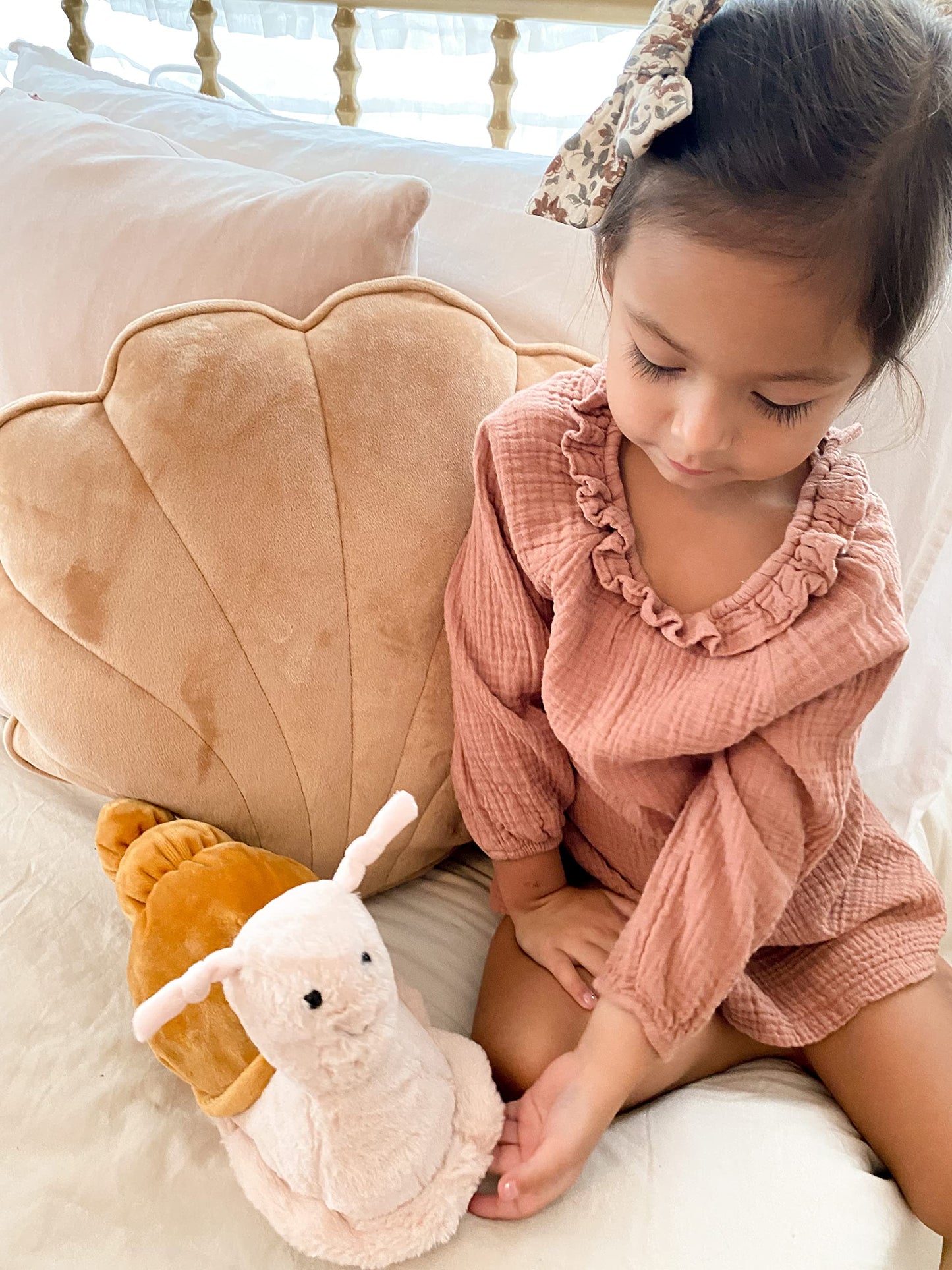 MON AMI Shelby Snail Plush Toy - 11" Soft Multicolor Stuffed Animal for Toddlers & Nursery Décor, Model ST1142