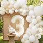 Katchon, Cream White Number 3 Balloon Neutral - Giant, 40 Inch, Three Balloon | 3 Balloon Number For Young Wild And Three Decorations Girl | 3 Birthday Balloon, 3Rd Birthday Decorations For Boys