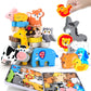 Wooden Animal Puzzles Toys for Toddlers,24 Pcs Farm and Safari Animal Figures,Animal Matching Sorting Stacking Toys for Boys Chi