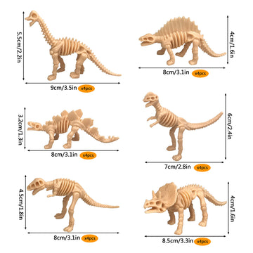 Ppxmeeudc 36 Pcs Dinosaur Fossil Skeletons Dinosaur Skeleton Toys Assorted Figures Dino Bones For Dino Sand Dig Science Play Party Favor Decorations