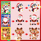 DECYOOL 36 Sheets Christmas Stickers, Christmas Make a Face Stickers Make Your Own Christmas Stickers Santa Snowman Xmas Holiday