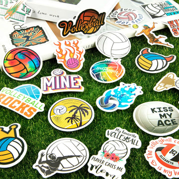 300Pcs Volleyball Stickers For Water Bottles Waterproof, Large Vinyl Volleyball Sport Stickers Pack, Volleyball Gifts For Teen G