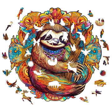 Wooden Jigsaw Puzzle, Sloth Puzzles For Adults, 200Pcs 11.8X11.7In Eco-Friendly Unique Animal Shape Sloth Puzzle, Toy Gift For A