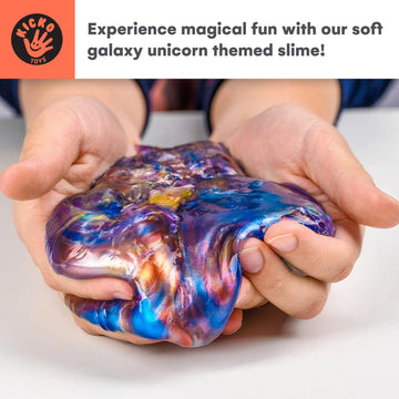 Kicko Marbled Unicorn Color Slime For Kids - 6 Pack Galaxy Slime - Colorful Galaxy Sludge - Gooey Fidget Set For Sensory And Tactile Stimulation, Slime Kit, Galaxy Party Favors, Educational Game