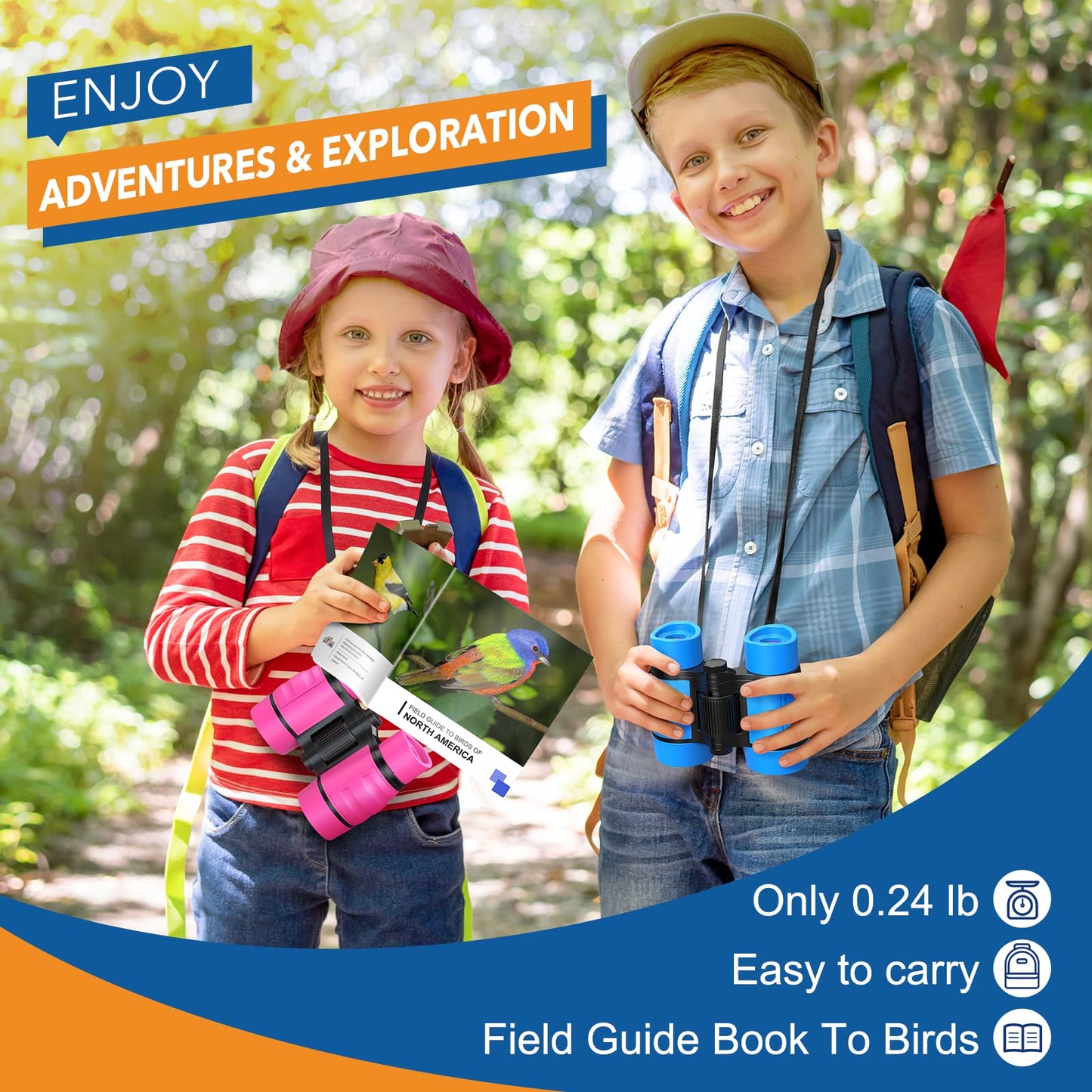 Toys For 3-7 Year Old Boys: Let'S Go! Binoculars For Kids With Bird Watching Manual Easter Birthday Gifts For 4 5 6 7 8 Year Old Boy Girls Outdoor Toy For Kid Ages 5-7 Toddler Camping Telescope