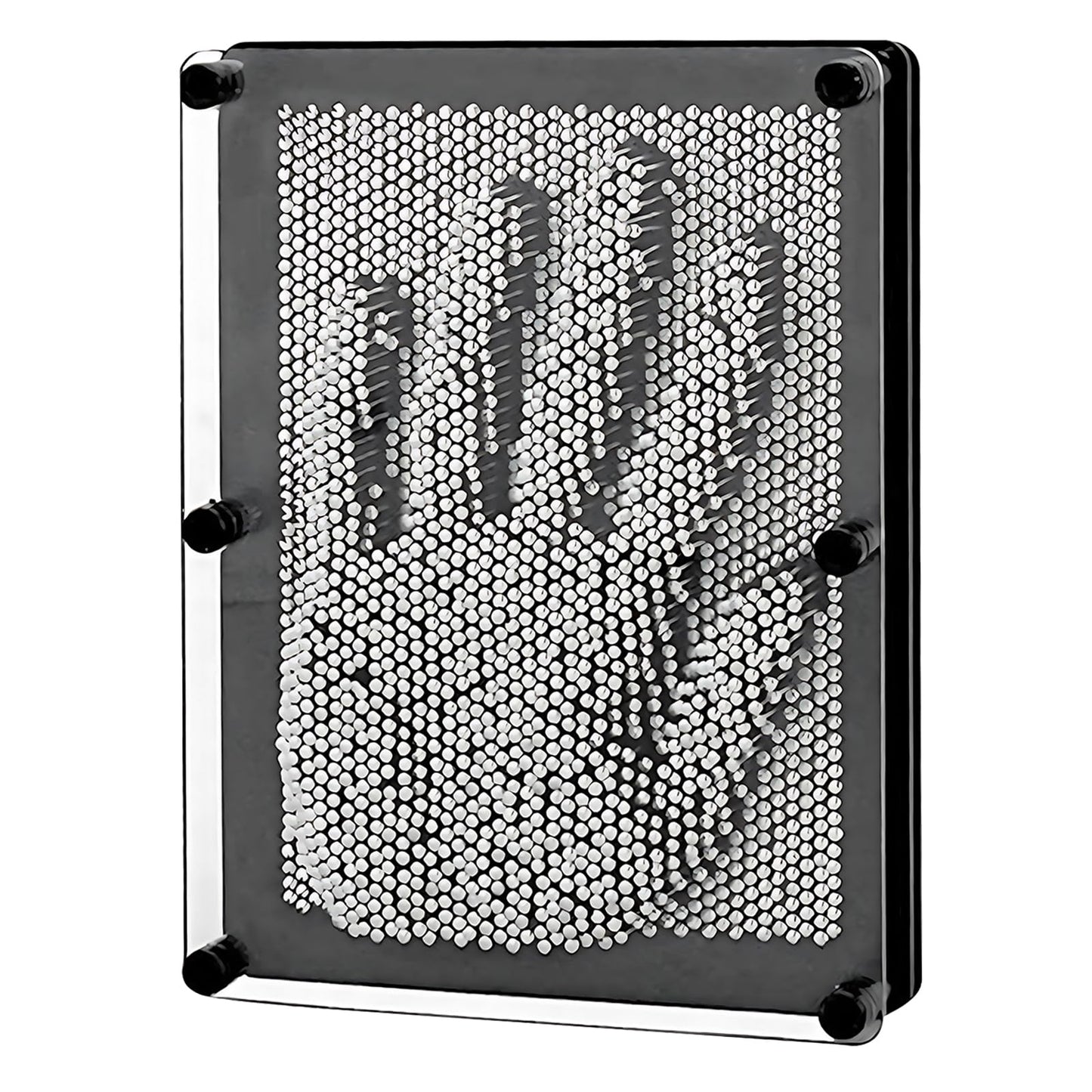 Hsxfl Classic 3D Metal Pin Art Toy - 8In X 6In 3D Large Size Pin Art Board For Kids Or Adults (Silver)