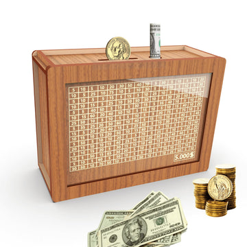 Piggy Bank For Adults Kids, Wooden Coin Bank For Boys And Girls, Adults Money Box With Counter For Savings Goal $5000 Best Gift