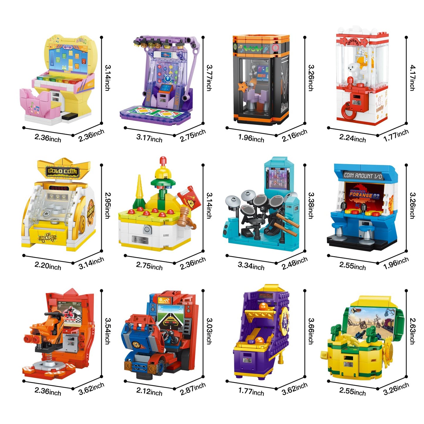 JMBricklayer 20134 Mini Game Console Building Set, 12-in-1 Collectible Model, Black Plastic, Perfect for Gifts and Party Favors