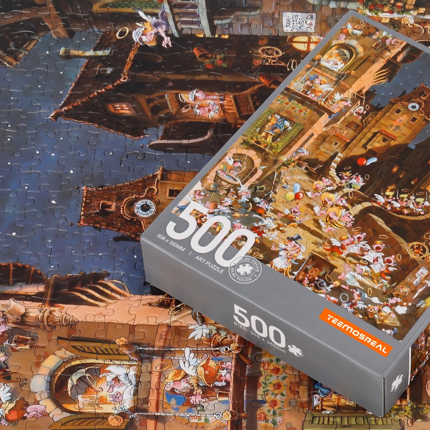 Puzzles For Adults 500 Pieces - Town Night - Challenging & Fun For All Ages, Vibrant Colors, Snap Perfectly, Great For Stress Re