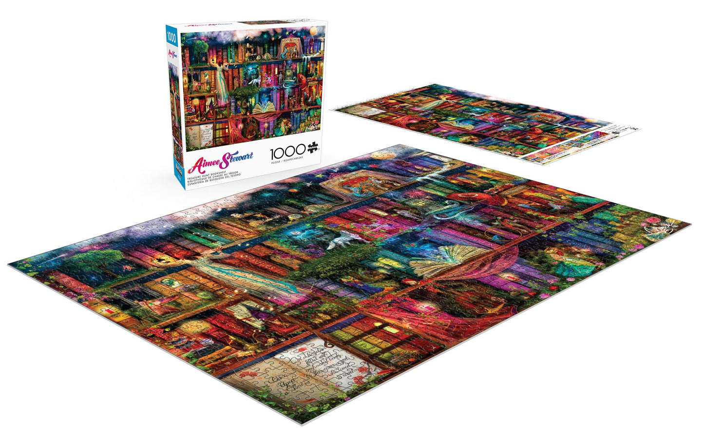 Buffalo Games 1000 Piece Jigsaw Puzzle - Aimee Stewart Treasure Hunt Bookshelf - Multicolor - 26.75 x 19.75 inches - Perfect for Game Nights