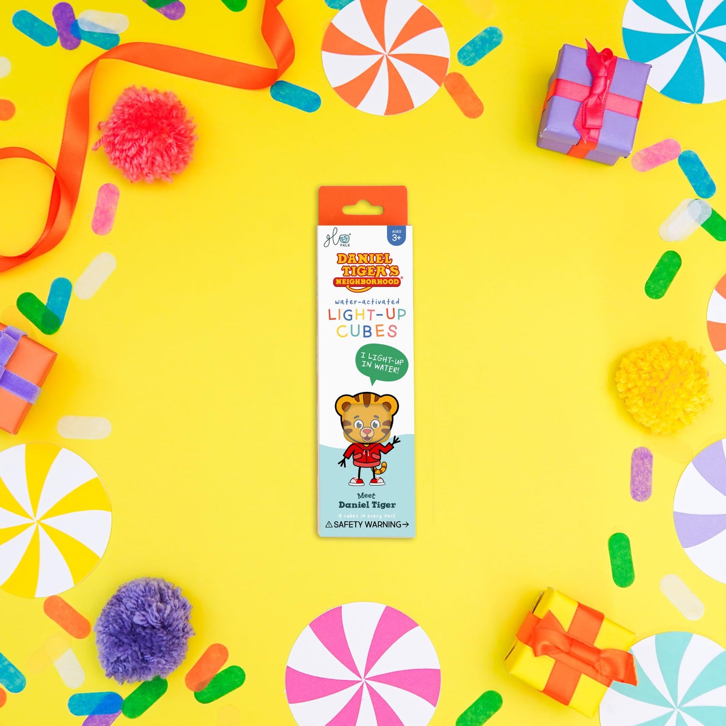 Glo Pals X Daniel Tiger'S Neighborhood Water-Activated Light-Up Cubes For Sensory Play (Cubes Only)