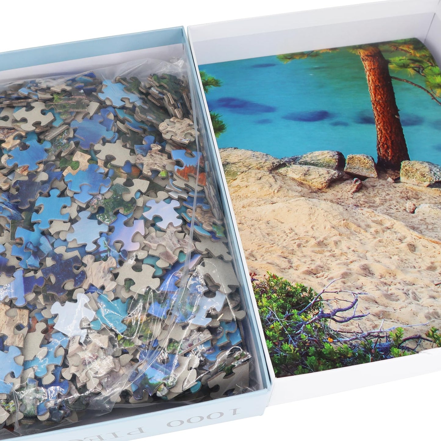 BEDUKE Jigsaw Puzzles for Adults 1000 Pieces Lake Tahoe Precise Interlocking Thick Sturdy 1000 Piece Puzzle Age 14+ Family Game