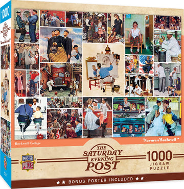 Masterpieces 1000 Piece Jigsaw Puzzle For Adults, Family, Or Youth - Rockwell Collage - 19.25''X26.75''