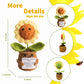 2Pcs Emotional Support Plush Sunflower  Crochet Plant Smile Flowers  Handmade Knitted Flowers Doll  Positive Crochetd Sunflowers Plant Decor with Positive Card  Desk Decor  Encouraging Cheer Up Gifts