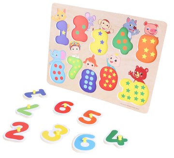 Toyland® Cocomelon Wooden Jigsaw Puzzles With Pegboard - Learning Puzzles For Kids - Toys For Toddlers - Age 18 M +