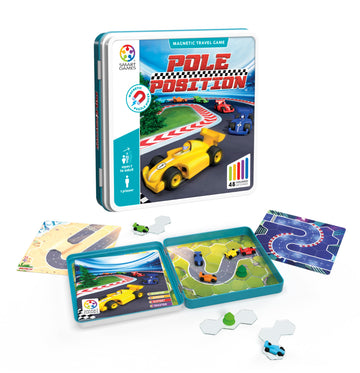SmartGames Pole Position Metal Box Travel Game with 48 Challenges for Ages 7 - mature-themed