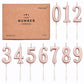PHD CAKE 10-Pieces Rose Gold Numeral Birthday Candles, Cake Numeral Candles Number 0-9 Glitter Cake Topper Decoration for Birthd