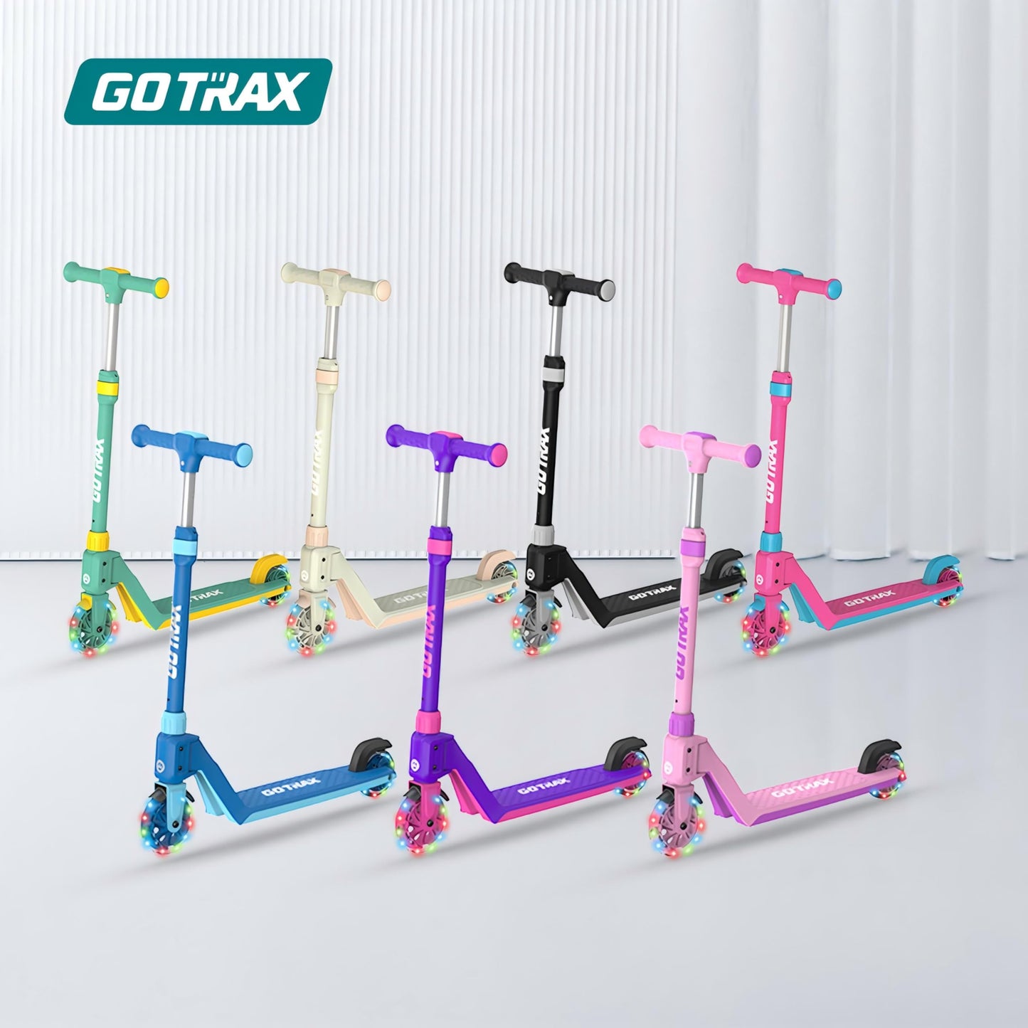 Gotrax K03 Kick Scooter For Kids, 5'' Led Lighted Wheels And Adjustable Handlebars, Lightweight Design And Anti-Slip Deck, Max L