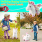 White Walking Unicorn Toy Set Singing Dancing Electronic Plush Unicorn With Control Leash, Realistic Footsteps Nodding Tail Wagging Pretend Dress Up Cute Wings Animated Stuffed Unicorn Gift For Girl