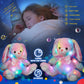 Glow Guards 10'' Musical Bunny Plush Toy - Rainbow Lop Eared Rabbit, Cotton, Light Up Night Light for Kids and Toddlers