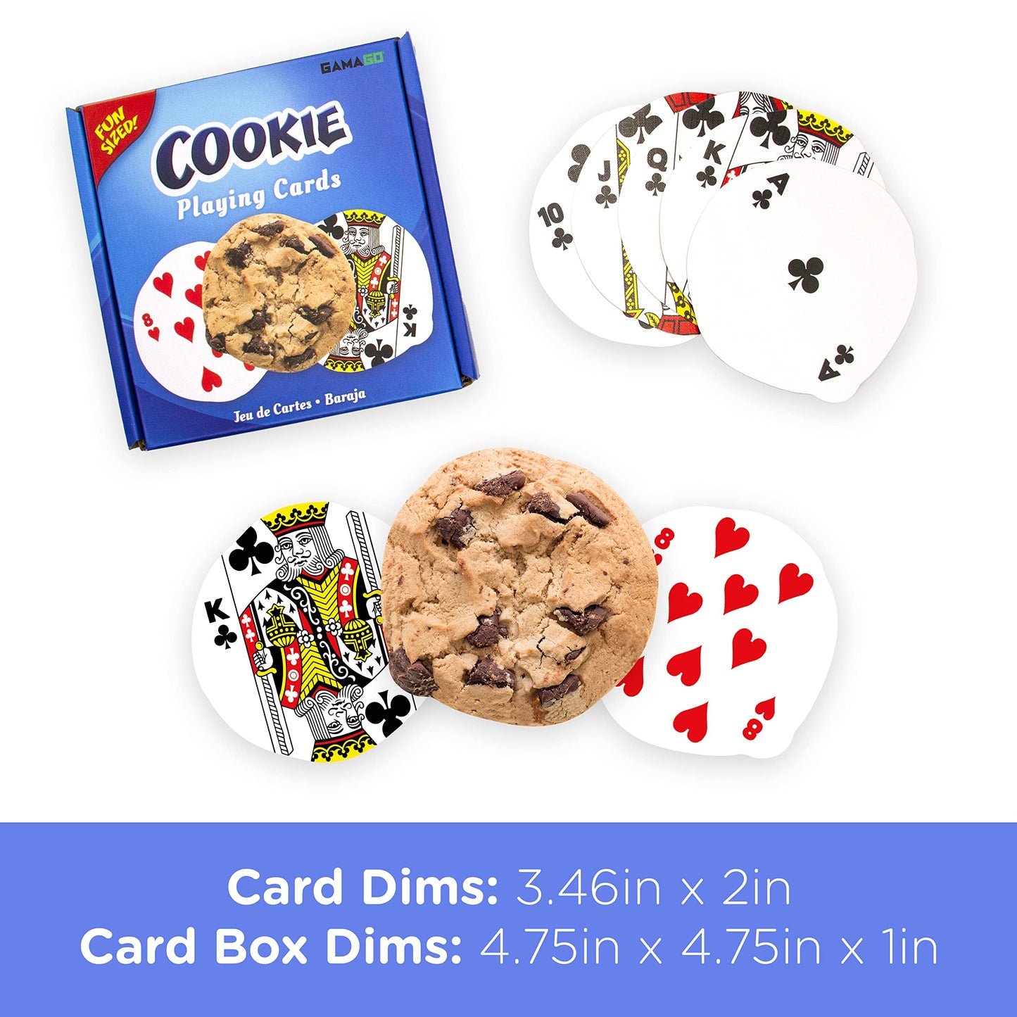 Gamago Cookie Playing Cards - Cookie Shaped Deck Of Cards To Play Your Favorite Card Games For Birthdays, Stocking Stuffers, Whi
