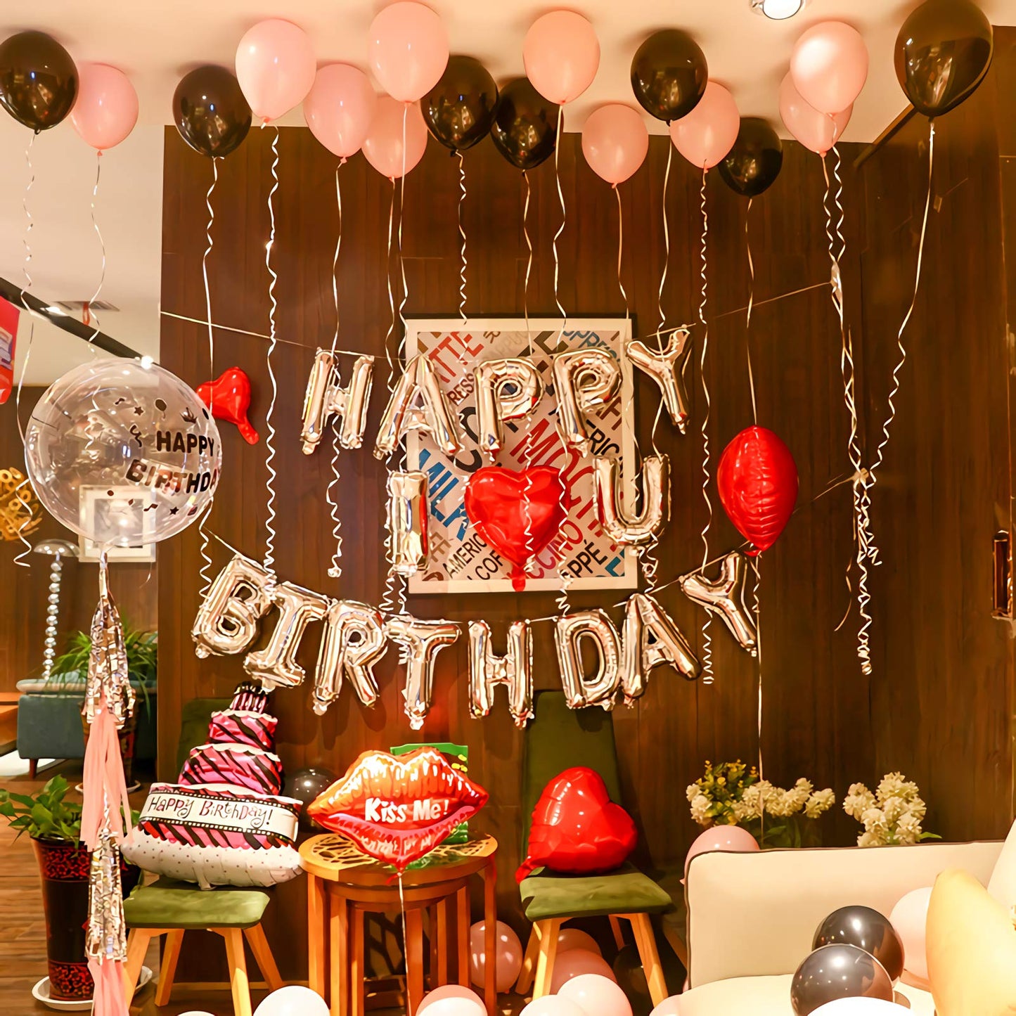 16 Inch Silver Happy Birthday Balloons Banner, Aluminum Foil Letters Happy Birthday Balloon For Birthday Decorations Party Suppl
