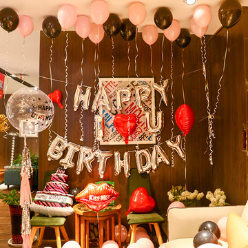 16 Inch Silver Happy Birthday Balloons Banner, Aluminum Foil Letters Happy Birthday Balloon For Birthday Decorations Party Suppl