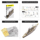 Piececool 3D Puzzle For Adults Metal Warship Models Kits, Nagato Class Battleship Toys Diy 3D Metal Military Model Building Kit Puzzle For Teens Boys, Great Gift For Dad Son