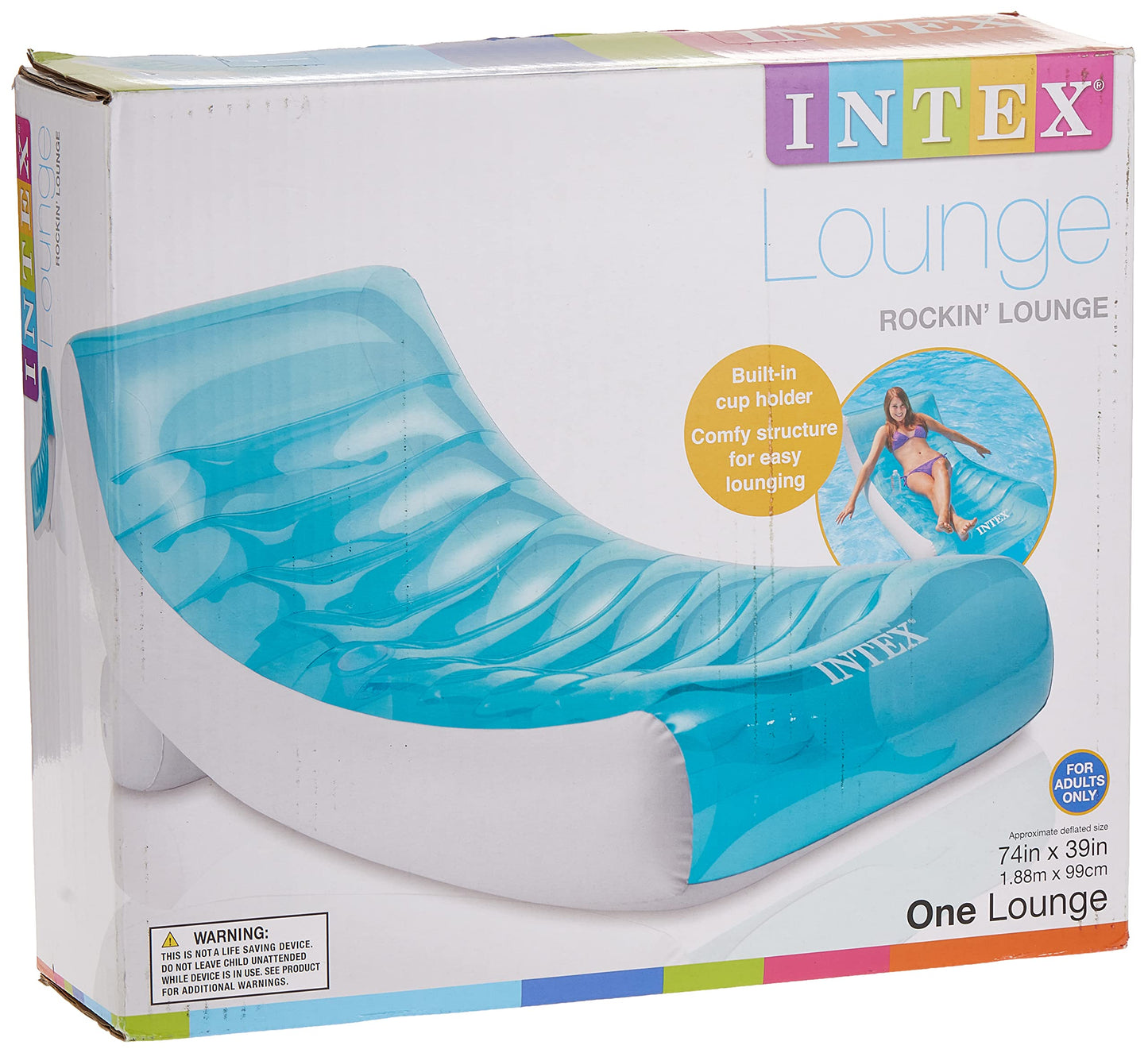 Intex Rockin' Inflatable Lounge, 74' X 39'