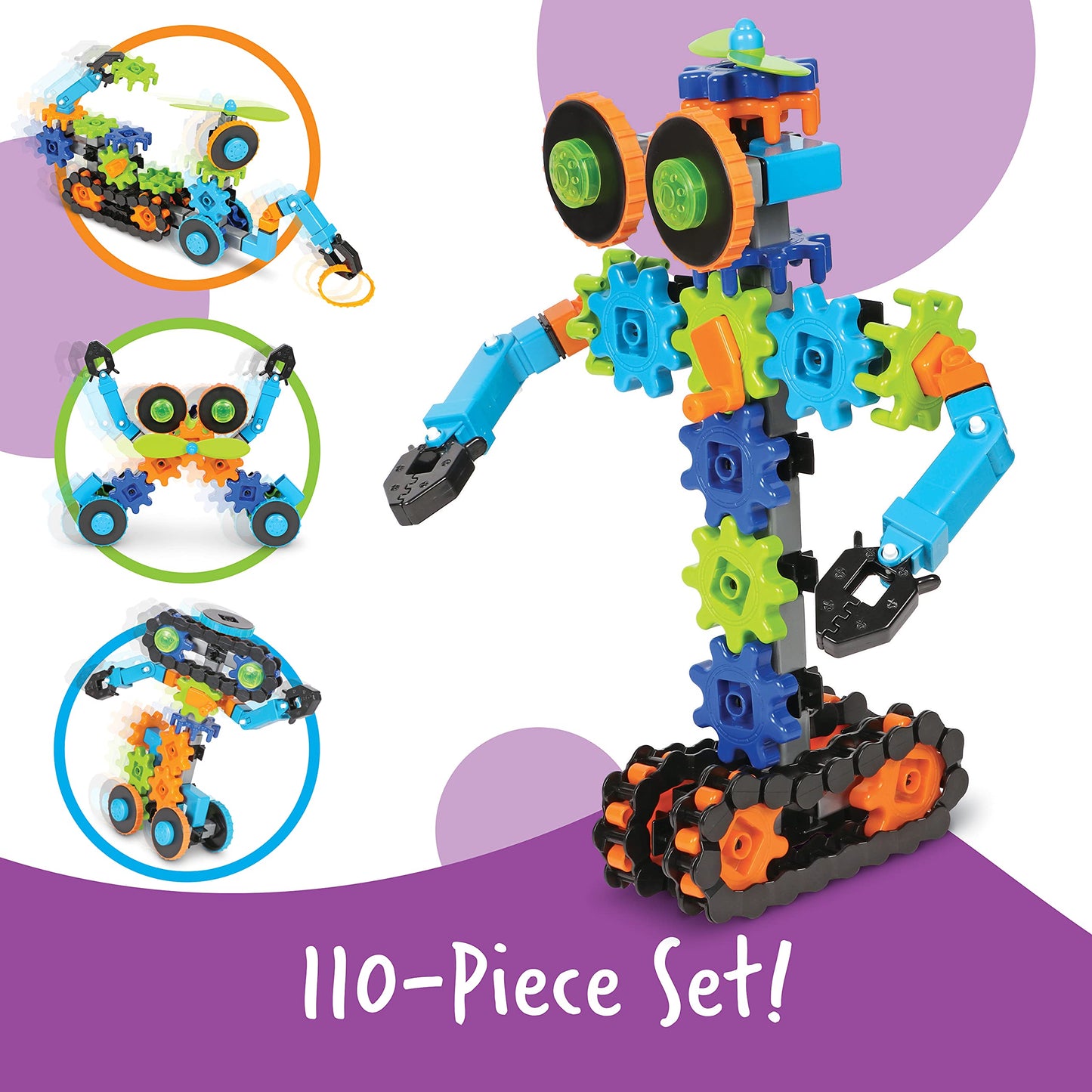 Learning Resources Gears! Gears! Gears! Robots In Motion Building Set - 116 Pieces, Ages 5+, Robot Toy, Stem Toys For Kids, Robo