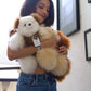 Alpacanext Soft And Cuddly Baby Alpaca Teddy Bear - 18 Inch. Premium Alpaca Stuffed Animal Handmade On Genuine Alpaka Fur. Cute Bear (18 Inches, White & Brown)