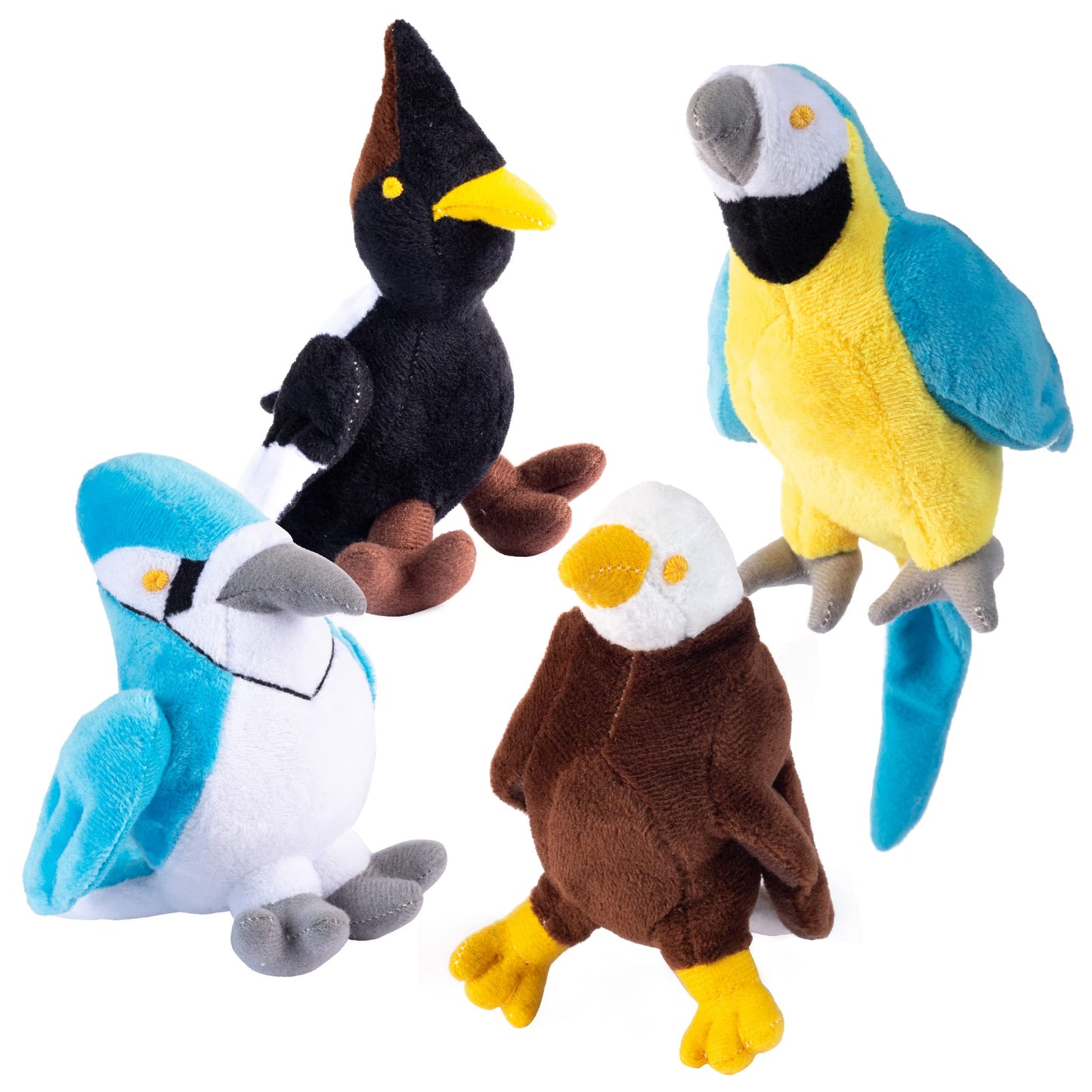 Audubon Plush Stuffed Birds | Audubon Stuffed Bird Set | Set Of 4 Talking Birds Toy | Plush Birds With Authentic Sound | Includes 4 Talking Birds