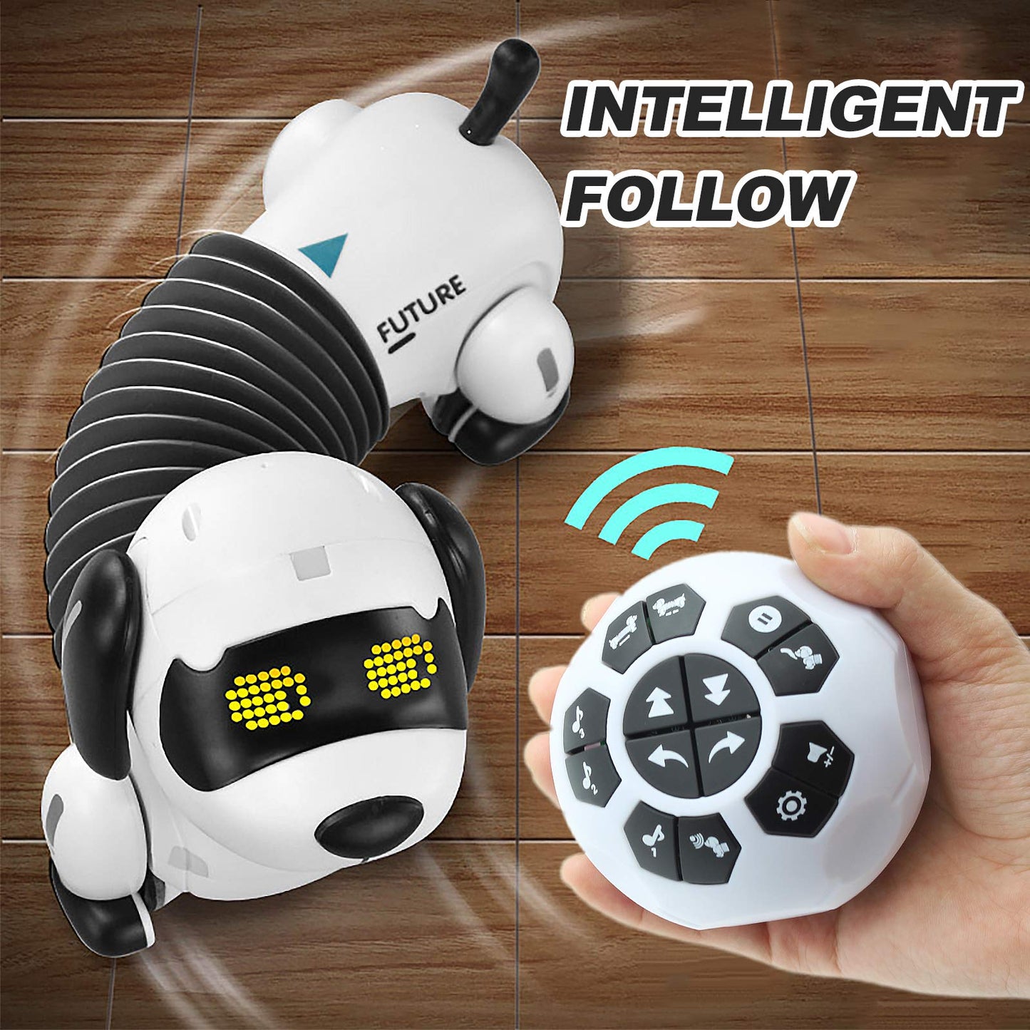Dollox Robot Dog Remote Control Dachshund Puppy, Rc Robotic Interactive Intelligent Walking Dancing Doggy Programmable Electroni