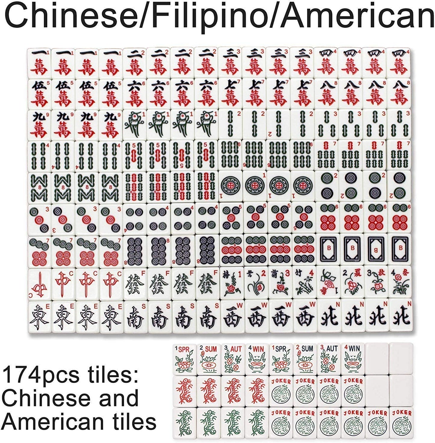 Folding Automatic Mahjong Table 40Mm American Mahjong Numbered Tiles Foldable Style With 2 Sets Of Tiles + 4 Racks Built-In Hard
